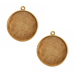 Buy & Try Findings Grande Pendant Circle Single LoopAntique Gold