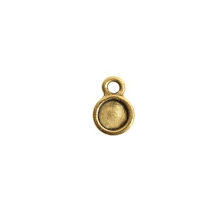 Bitsy Bezel Circle Single Loop<br>Antique Gold