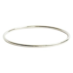 Bangle Bracelet Round 10 gauge x 2.5 Inch DiameterSterling Silver Plate