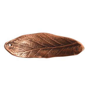 Bracelet Link Large Leaf Double Hole<br>Antique Copper