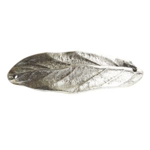 Bracelet Link Large Leaf Double Hole<br>Antique Silver