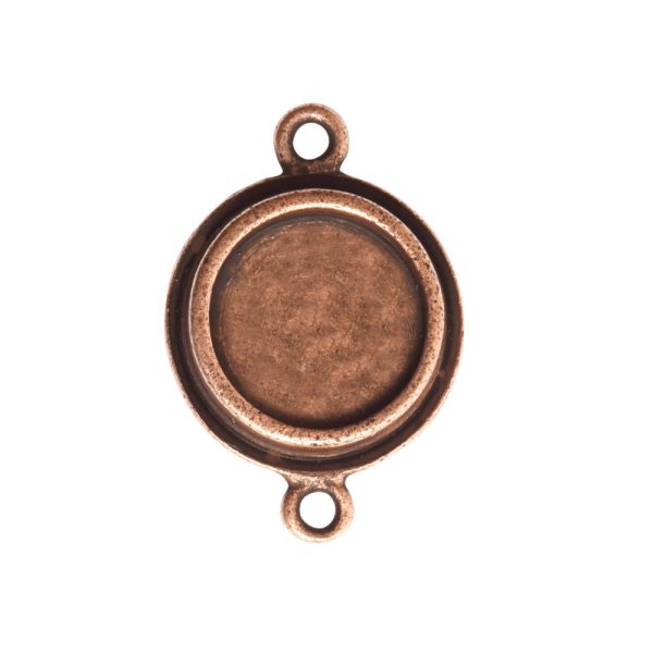 Classic Deep Pendant Mini Circle Double LoopAntique Copper