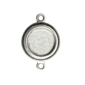 Classic Deep Pendant Mini Circle Double Loop<br>Antique Silver