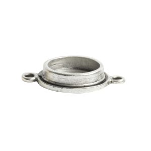 Classic Deep Pendant Mini Circle Double Loop<br>Antique Silver