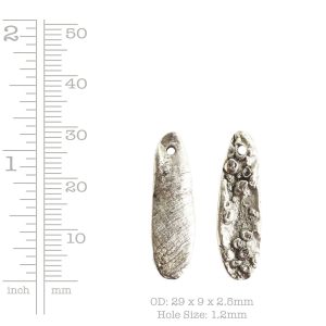 Charm Organic Mussel Shell<br>Antique Silver
