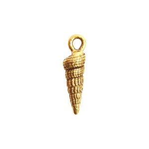 Charm Small Turret Shell<br>Antique Gold