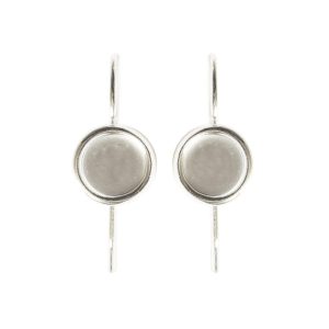 Earring Wire 6mm Circle<br>Sterling Silver Plate