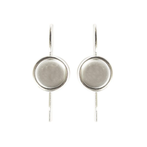 Earring Wire 6mm CircleSterling Silver Plate