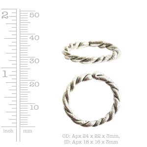 Hoop Twisted Large<br>Antique Silver