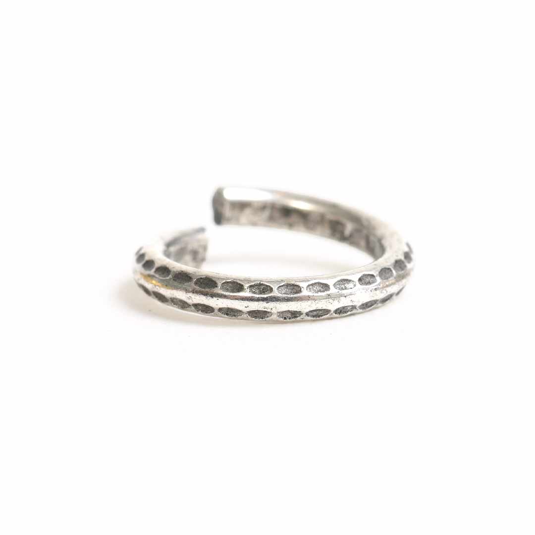 Jumpring 10mm Hammered Edge CircleAntique Silver