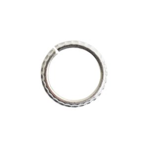 Jumpring 10mm Hammered Edge CircleSterling Silver Plate