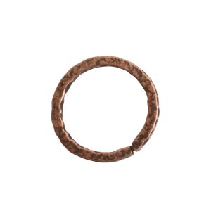Jumpring 12mm Square Wire Hammered CircleAntique Copper