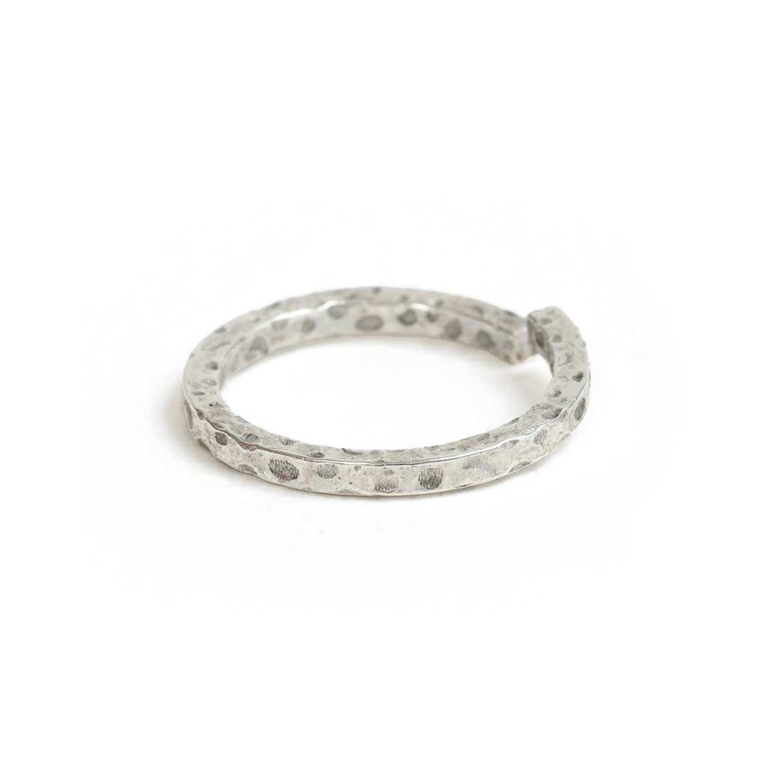 Jumpring 12mm Square Wire Hammered Circle<br>Antique Silver - Image 3