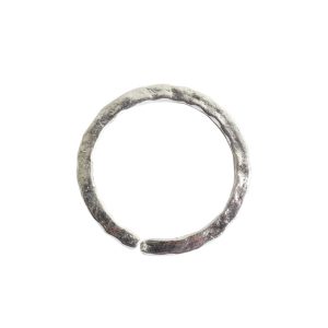 Jumpring 12mm Square Wire Hammered CircleSterling Silver Plate