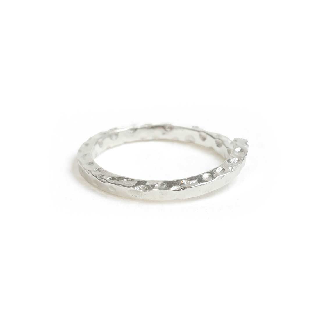 Jumpring 12mm Square Wire Hammered Circle<br>Sterling Silver Plate - Image 2