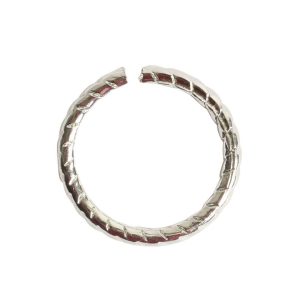 Jumpring 12mm Textured CircleSterling Silver Plate