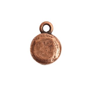Organic Bezel Mini Circle Single Loop<br>Antique Copper