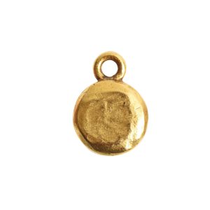 Organic Bezel Mini Circle Single LoopAntique Gold