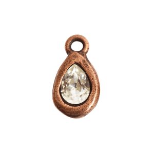 Organic Bezel Mini Drop Single Loop<br>Antique Copper