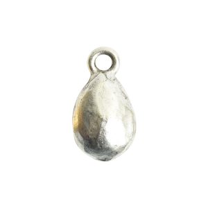 Organic Bezel Mini Drop Single Loop<br>Antique Silver