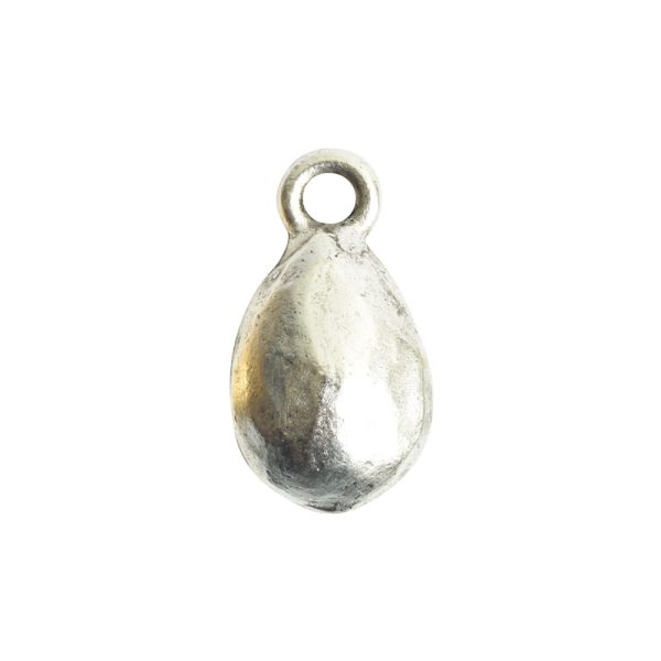 Organic Bezel Mini Drop Single LoopAntique Silver