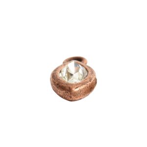 Organic Bezel Mini Navette Single Loop<br>Antique Copper