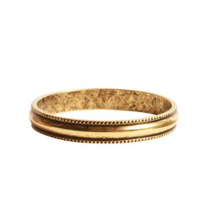 Open Pendant Beaded Large Circle Single LoopAntique Gold