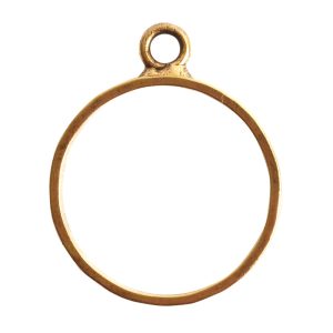 Open Pendant Hammered Large Circle Single Loop<br>Antique Gold