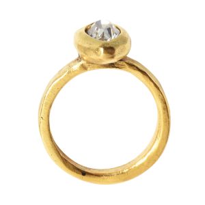 Ring Organic Bezel Mini Navette Size 7Antique Gold