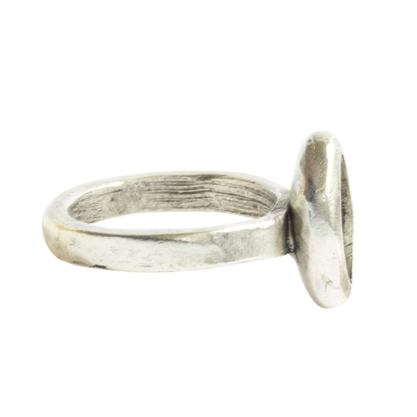 Ring Organic Bezel Mini Navette Size 7Antique Silver