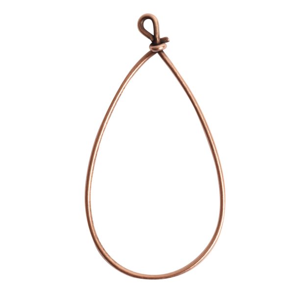 Wire Frame Large Pear Single LoopAntique Copper