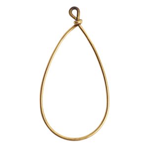 Wire Frame Large Pear Single LoopAntique Gold
