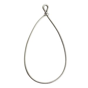 Wire Frame Large Pear Single Loop<br>Antique Silver