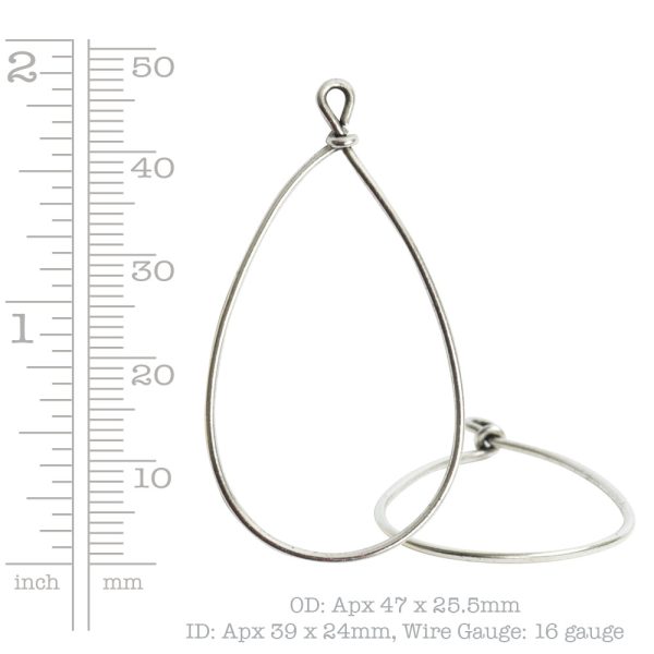 Wire Frame Large Pear Single LoopAntique Gold