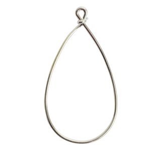 Wire Frame Large Pear Single LoopSterling Silver Plate