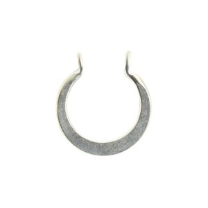 Wire Frame Open Mini Circle Flat Double HoleSterling Silver Plate