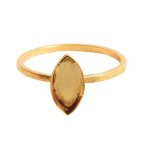 Ring Hammered Thin Bitsy Navette Size 7<br>Antique Gold
