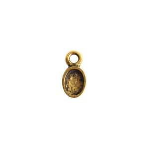 Bitsy Bezel Oval Single Loop<br>Antique Gold