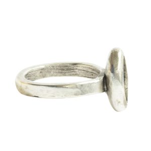 Ring Organic Bezel Mini Navette Size 9<br>Antique Silver