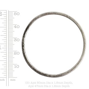 Hoop Flat Grande Circle 50mm Diameter<br>Antique Silver