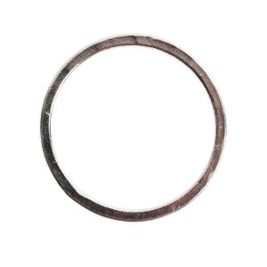 Hoop Flat Large Circle 35mm Diameter<br>Sterling Silver Plate