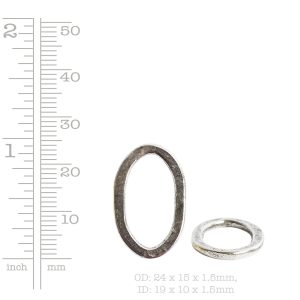 Hoop Flat Small Oval 24x15mm Diameter<br>Antique Gold