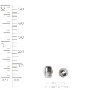 Metal Bead Mini Tube<br>Sterling Silver Plate