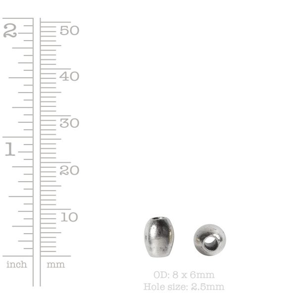 Metal Bead Mini TubeSterling Silver Plate