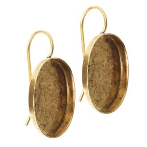 Earring Wire 18x13mm OvalAntique Gold Nickel Free
