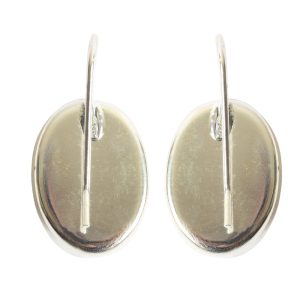 Earring Wire 18x13mm Oval<br>Sterling Silver Plate Nickel Free