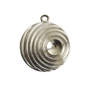 Pendant Charm Large Retro Single Loop<br>Sterling Silver Plate