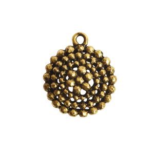 Pendant Charm Small Beaded Single Loop<br>Antique Gold