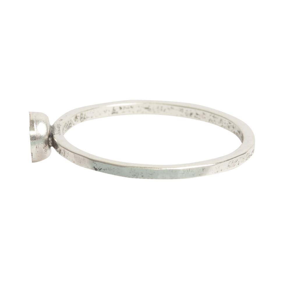 Ring Hammered Thin Bitsy Circle Size 8Antique Silver