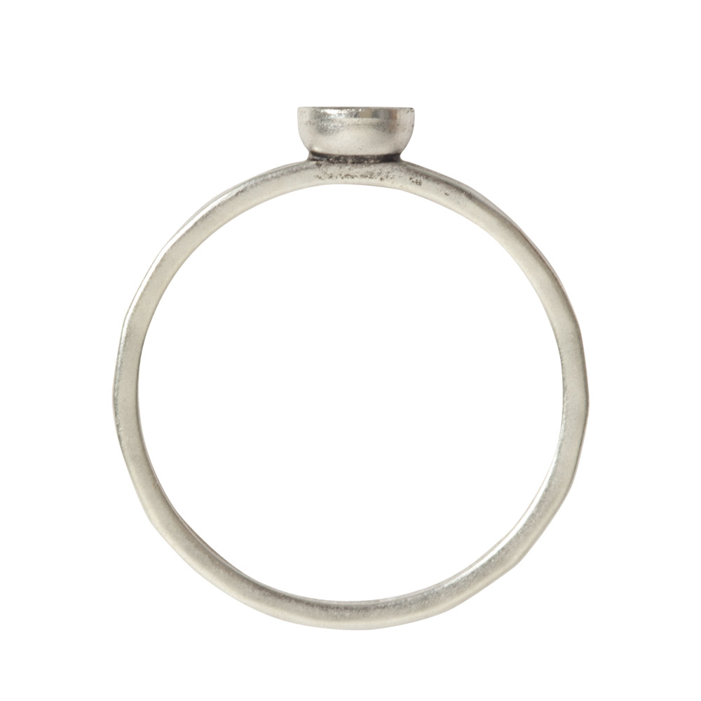 Ring Hammered Thin Bitsy Circle Size 8Antique Silver